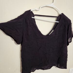Arizona Crop Top for Women Size Small Black sheer 100%Rayon